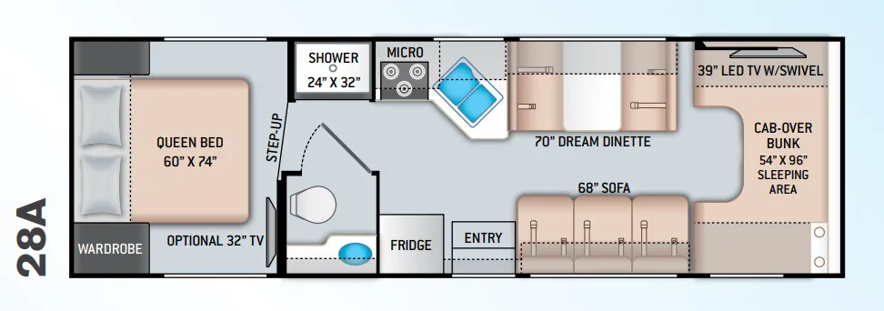Thor Motor Coach Chateau 28A floor plan