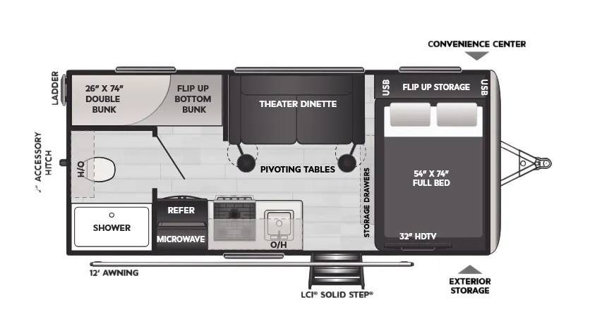 Keystone Outback OBX 17BH floor plan
