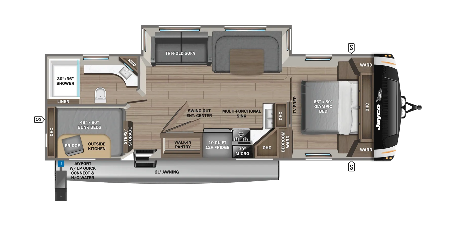 Jayco Eagle HT Travel Trailers 284BHOK floor plan