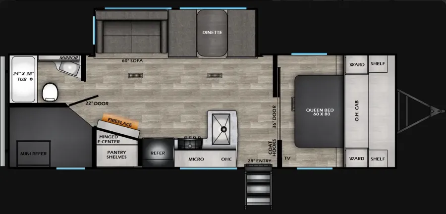 2025 CrossRoads Sunset Trail 27BHS floor plan