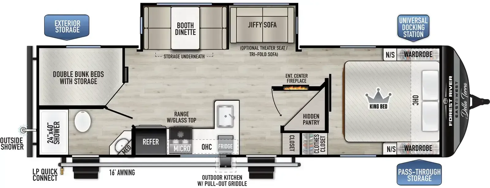East to West Della Terra 275BH floor plan