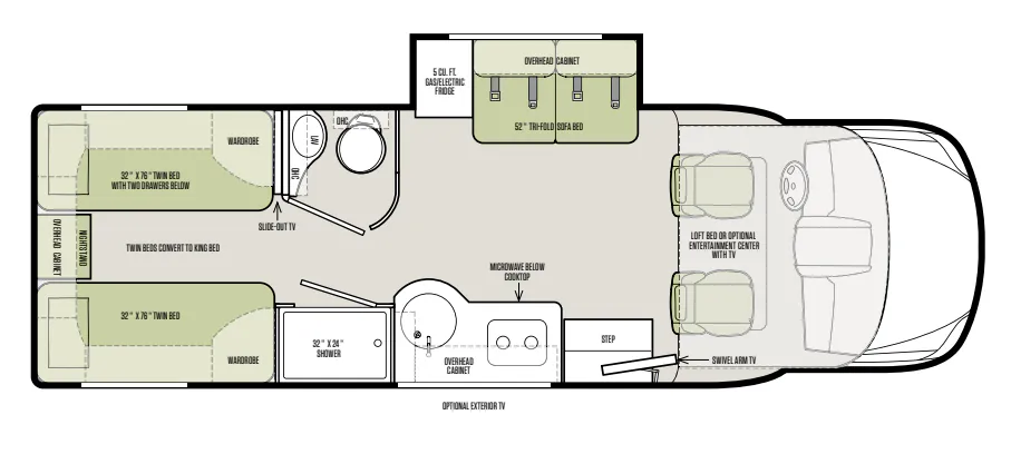 Tiffin Wayfarer 24 TW floor plan