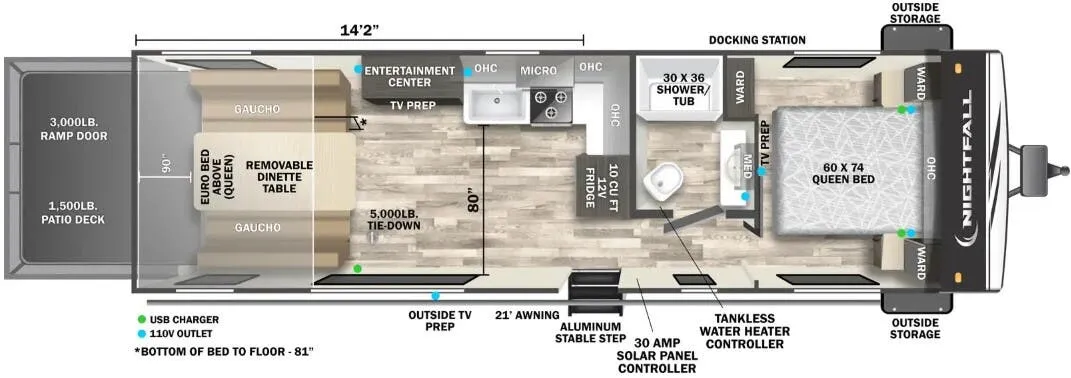 Forest River Nightfall 27N floor plan