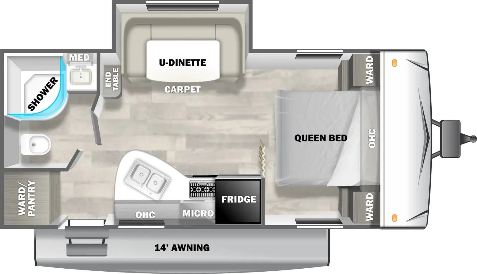2023 Forest River EVO Lite 2160RBX - Floor plan
