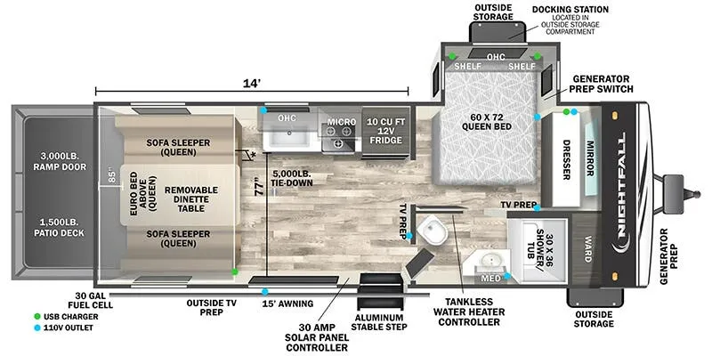 Forest River Nightfall 21N floor plan