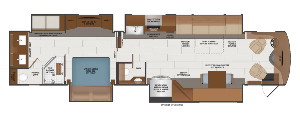 Fleetwood Discovery LXE 44S floor plan