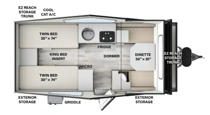 Forest River Flagstaff Hard Side T21TBHW floor plan