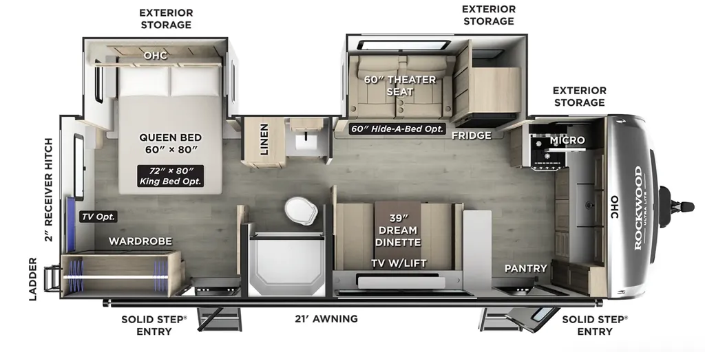 2026 Forest River Rv ROCKWOOD ULTRA LITE 261FK floor plan