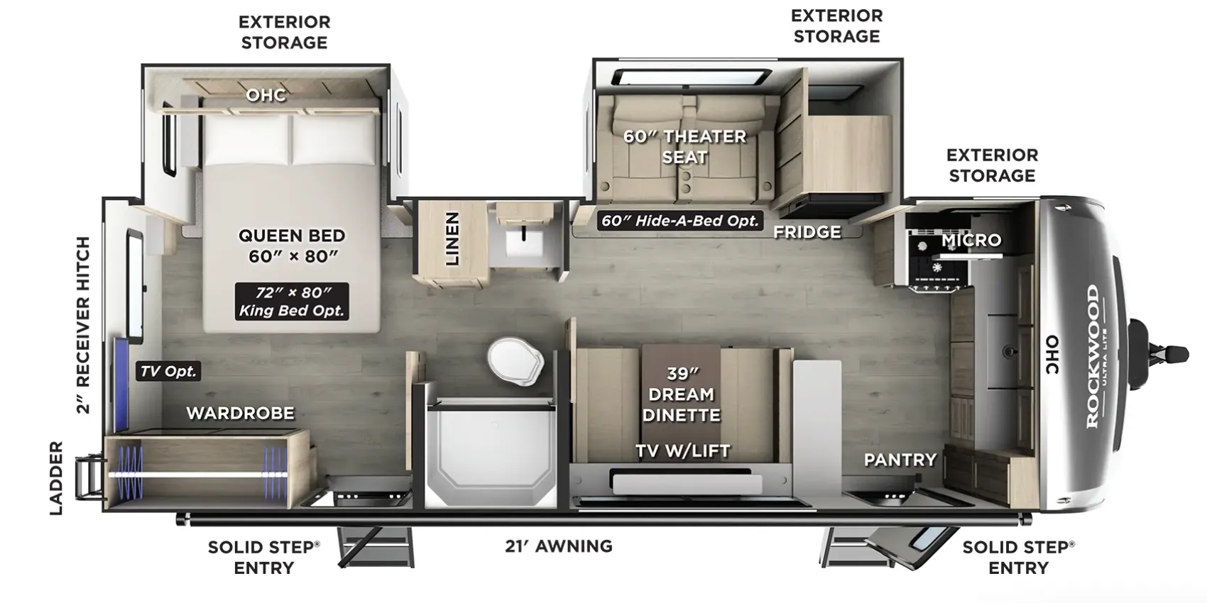 2026 Forest River Rv ROCKWOOD ULTRA LITE 261FK - Floor plan