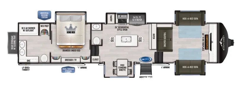 East to West Ahara 380FL floor plan