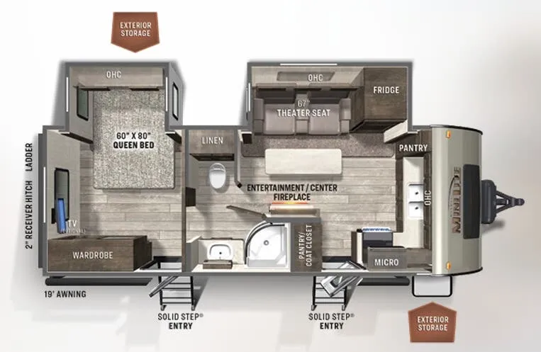 Forest River Rockwood Mini Lite 2516S floor plan