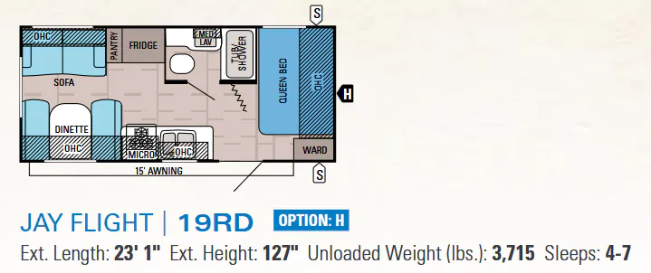 Jayco Jay Flight 19RD floor plan