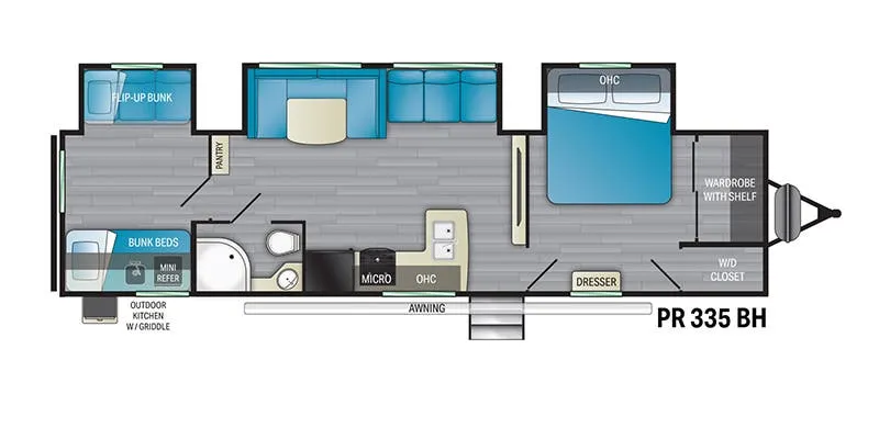 Heartland Prowler 335BH floor plan
