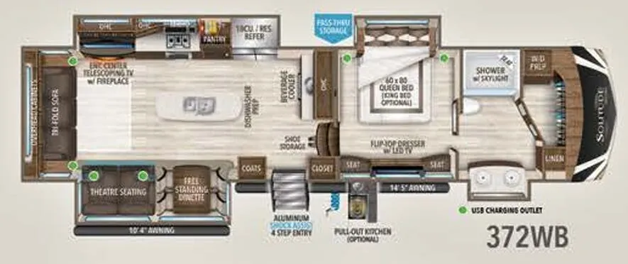 Grand Design Solitude 372WB floor plan