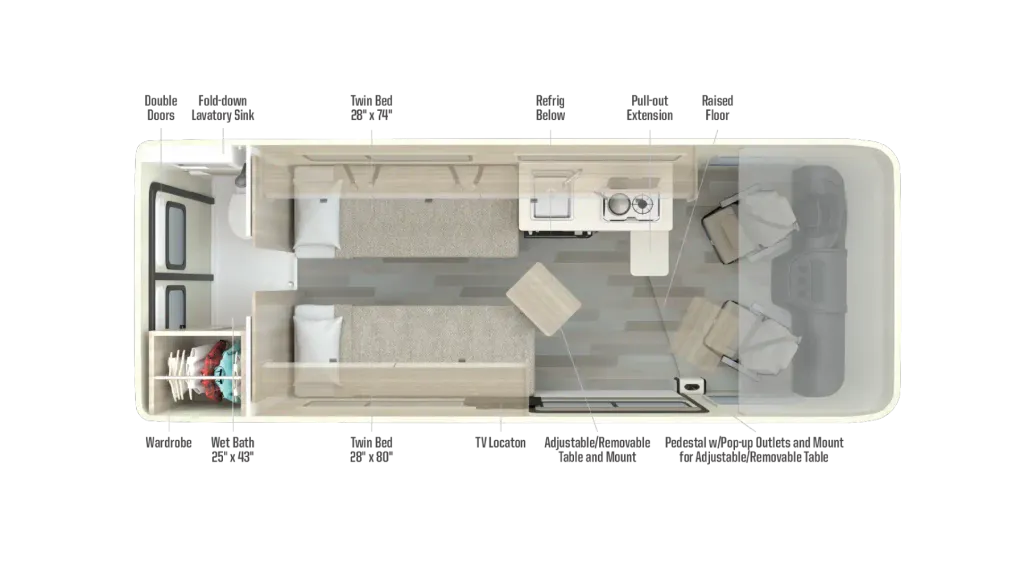 2027 Winnebago TRAVATO 59KL floor plan