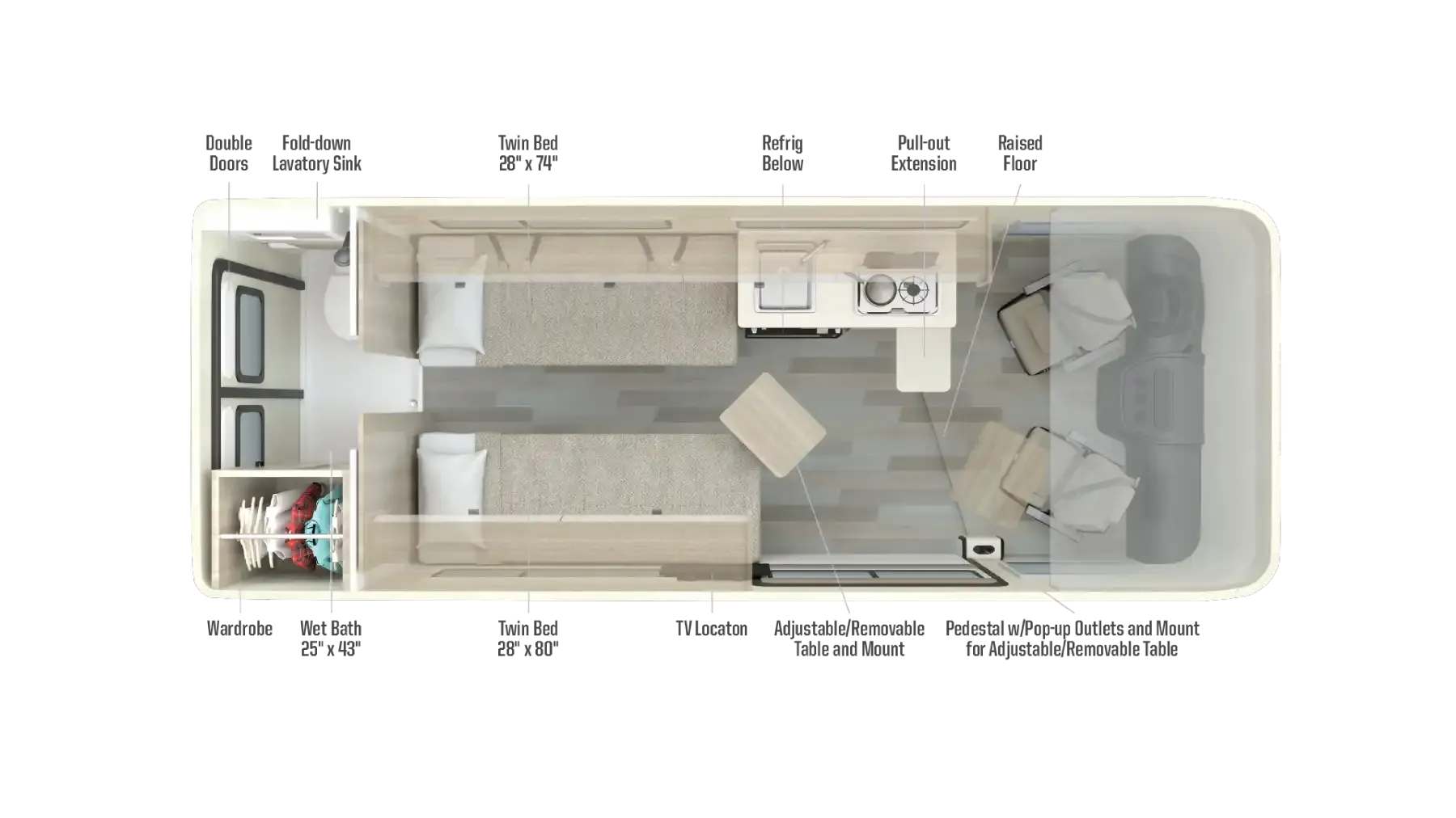 2027 Winnebago TRAVATO 59KL - Floor plan
