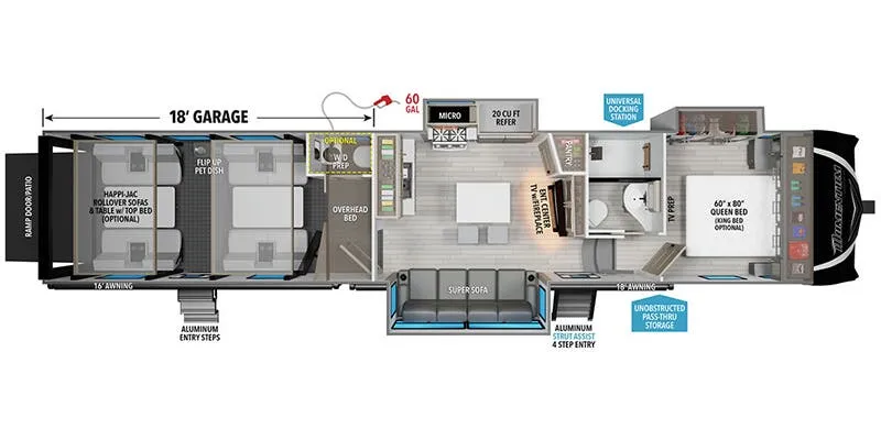 Grand Design Momentum M-Class 398M floor plan