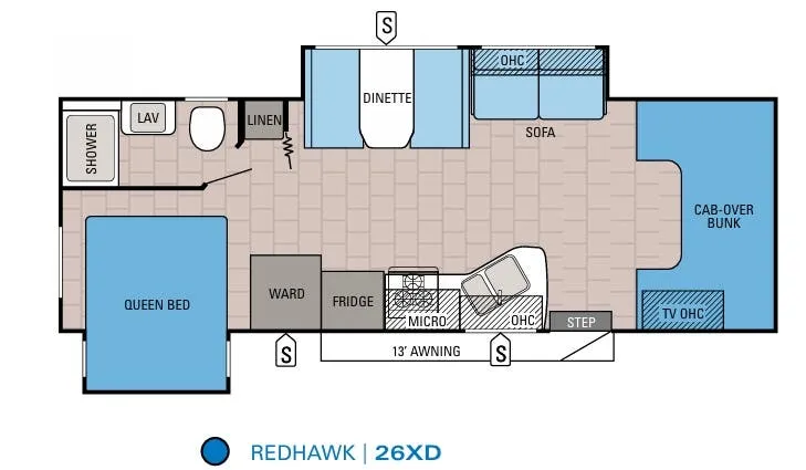 Jayco Redhawk 26XD floor plan