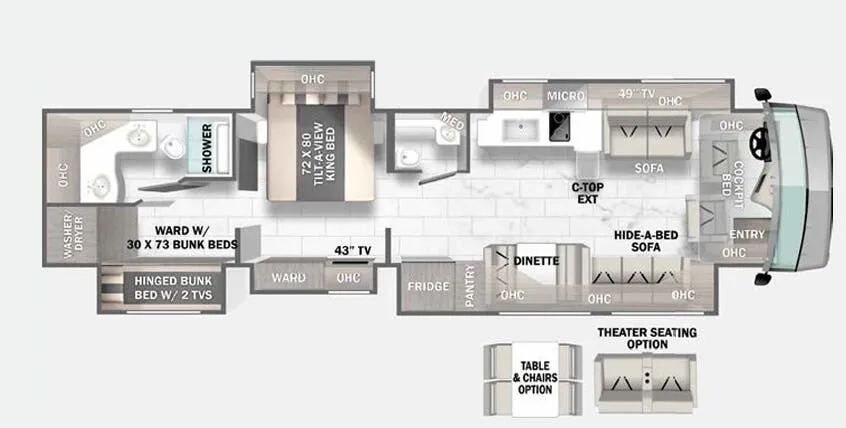 Forest River Berkshire XLT 45E floor plan
