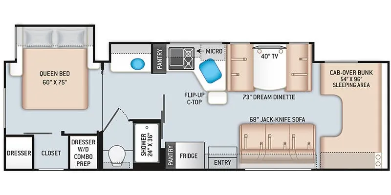 Thor Motor Coach Chateau 31BV floor plan