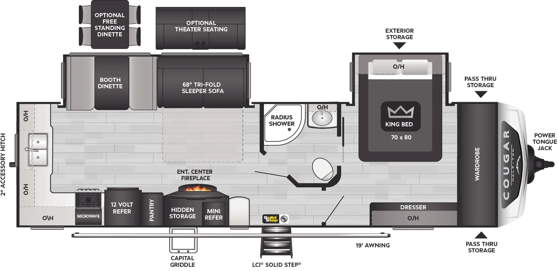Keystone Cougar Half-Ton 30RKD floor plan