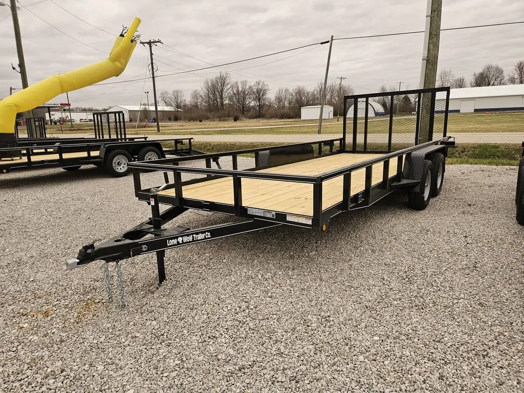 2025 Lone Wolf Trailer Company 83 x 18 Tandem Axle Tube Rail Utility - Main photo