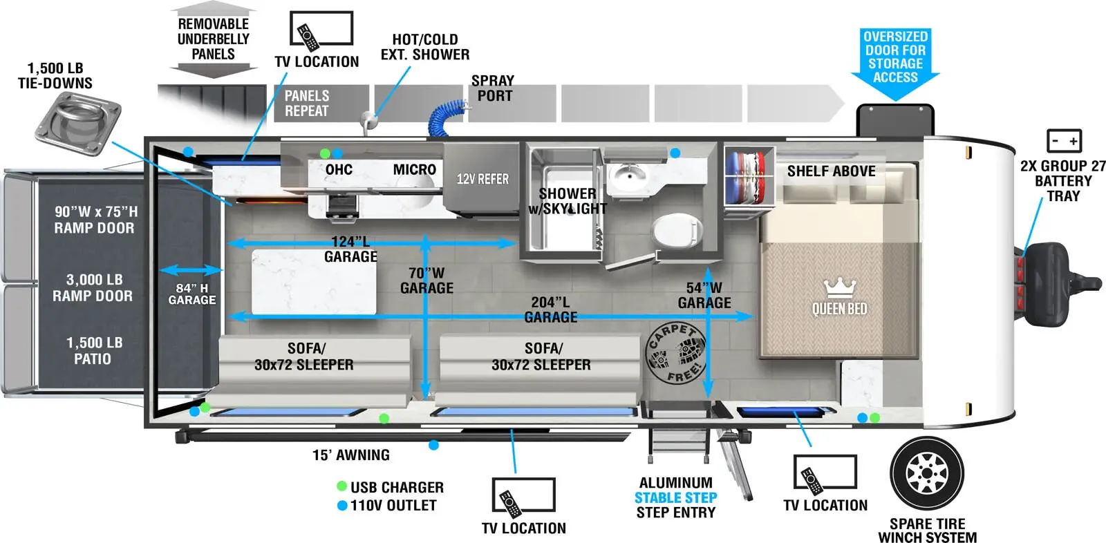 Forest River Wildwood FSX Max Series 190RTK PLATINUM floor plan