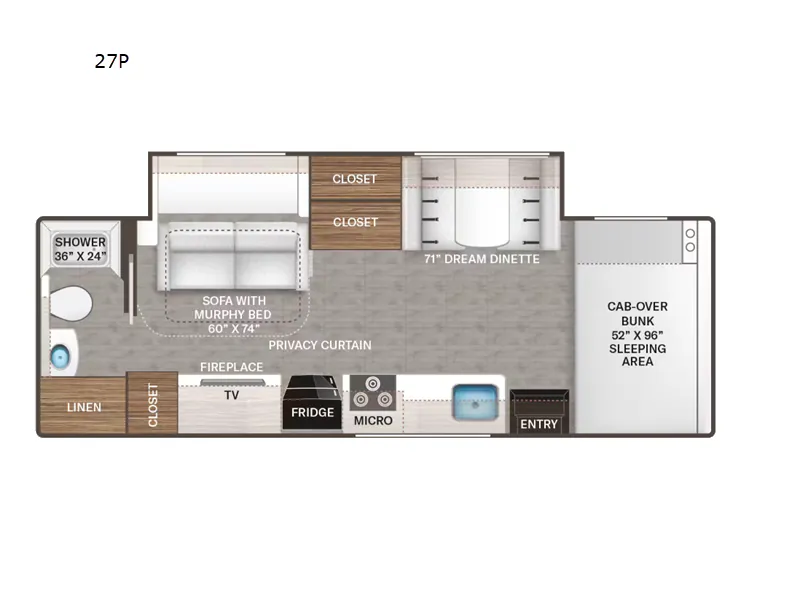 2024 Thor Motor Coach Freedom Elite 27HE floor plan