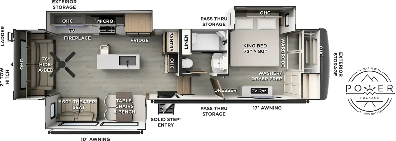 Forest River Flagstaff Classic F361RLS floor plan