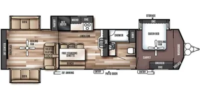 2018 FOREST RIVER WILDWOOD 395RET - Floor plan