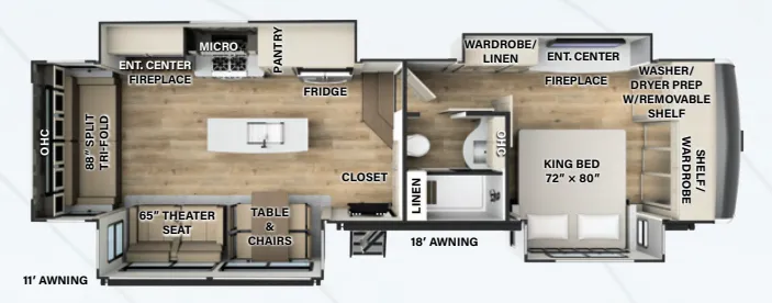 Forest River Rockwood Luxury R380RL floor plan