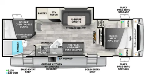 Forest River Wildcat ONE 268BHX floor plan