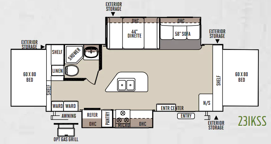 Forest River Flagstaff Shamrock 23IKSS floor plan