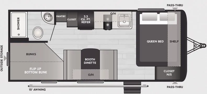 2022 Keystone Springdale Mini 2010BH floor plan