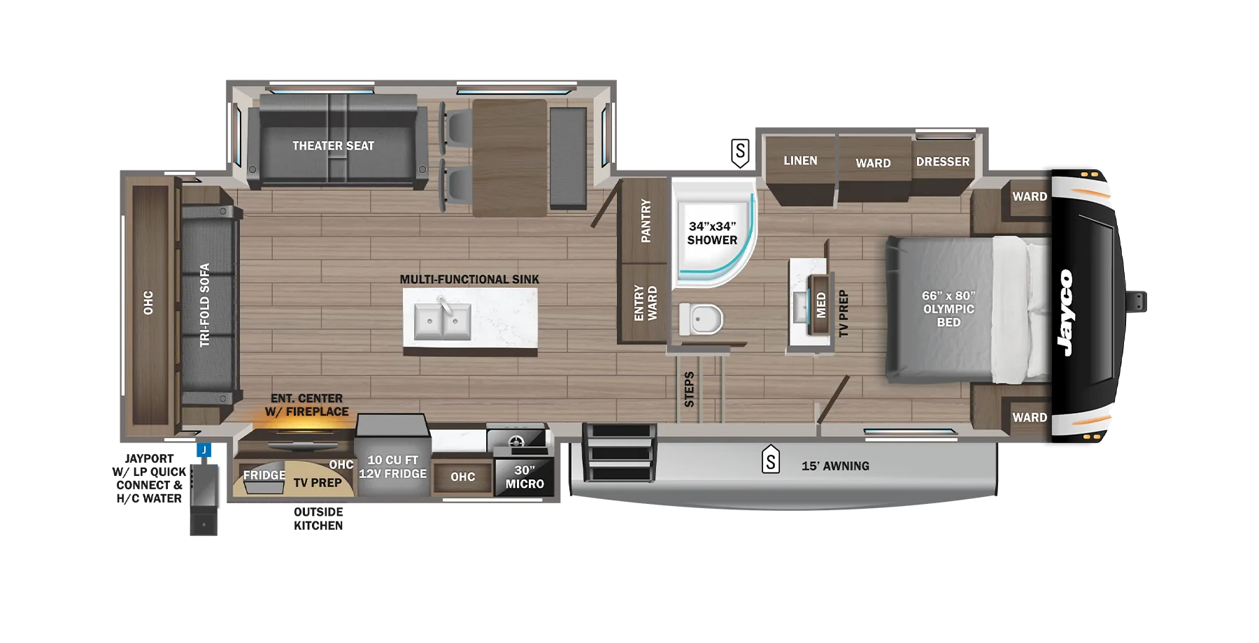 Jayco Eagle HT Fifth Wheels 28CRT floor plan