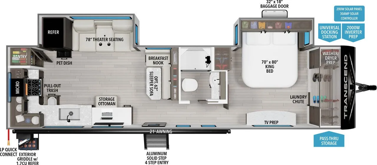2025 Grand Design Transcend 315RKT - Floor plan