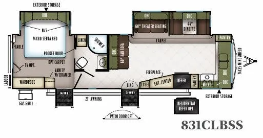 Forest River Flagstaff Classic Super Lite 831CLBSS floor plan