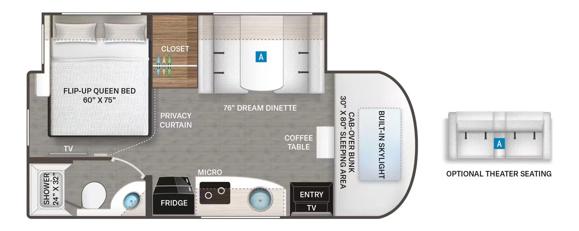 2026 Thor Motor Coach Tiburon Sprinter 24TT - Floor plan