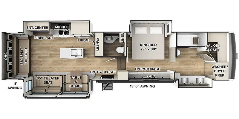 Forest River Rockwood Luxury R383FB floor plan