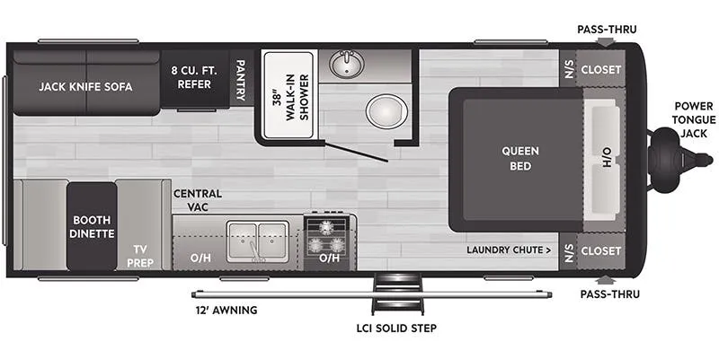 2022 Keystone Hideout 20RDWE - Floor plan