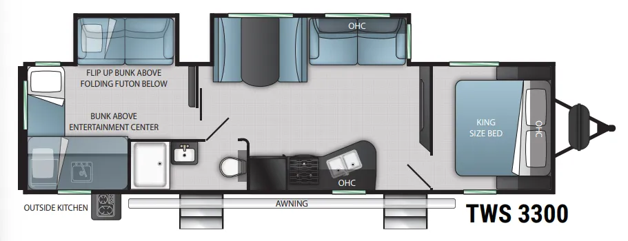 Cruiser RV Twilight Signature TWS 3300 floor plan
