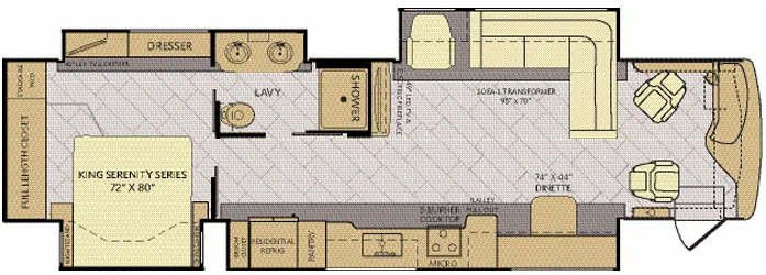 Fleetwood Pace Arrow LXE 38F floor plan