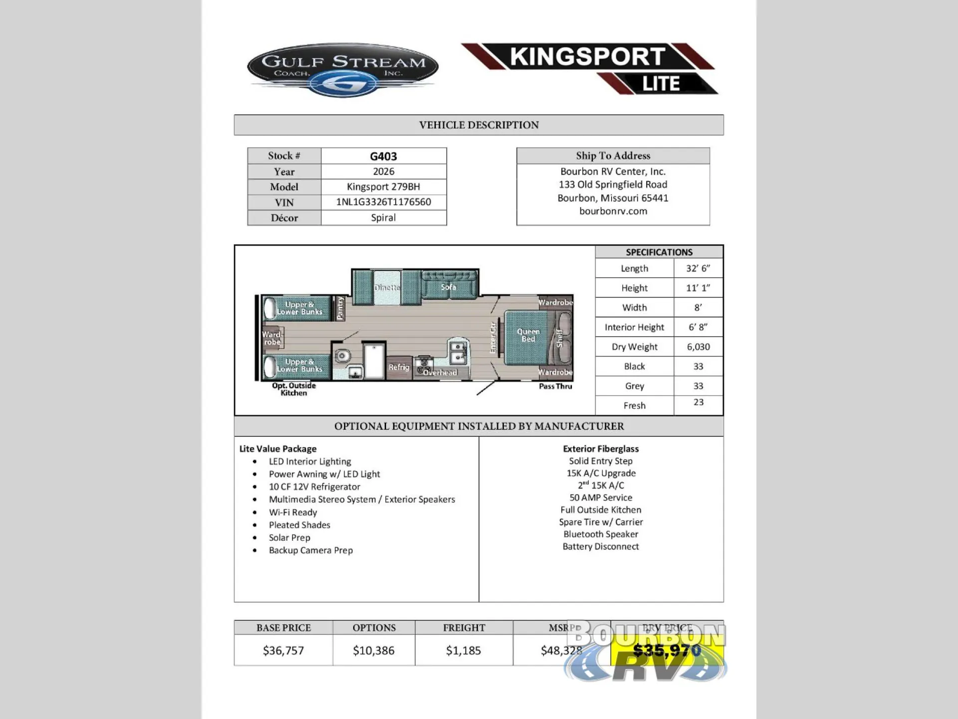 2026 Gulf Stream Kingsport Ultra Lite 279BH - Photo 4