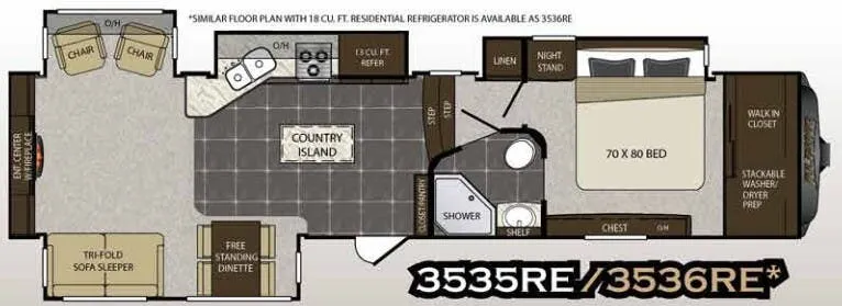 2016 Keystone Alpine 3535RE - Floor plan