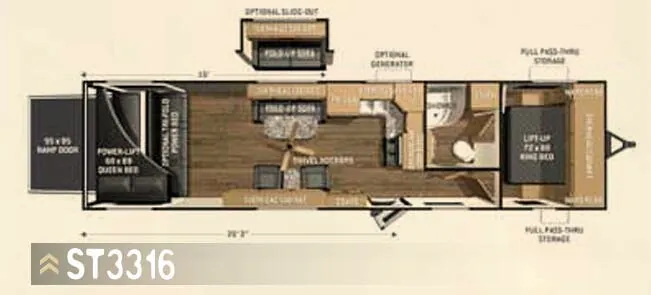 Cruiser RV Stryker ST 3316 floor plan
