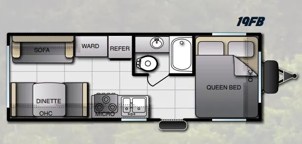Pacific Coachworks Tango Xtralite 19FB floor plan