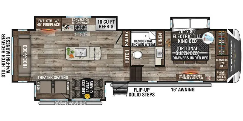 K-Z Durango Gold G356RLT floor plan