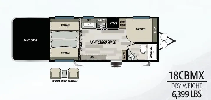 Forest River Shockwave 18CBMX floor plan