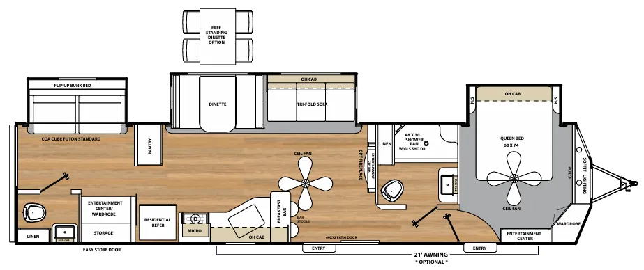 Coachmen Catalina Destination 40TSHB floor plan