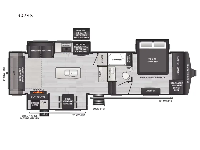 2026 Keystone Alpine Avalanche Edition 302RS floor plan